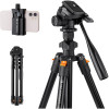 Штатив алюмінієвий портативний K&F Concept K234A0+Phone clip (KF09.115)
